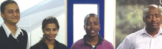 The Cape Town 2013 Branch Committee from left, Juandre Whon, Shakira Nursoo, 
Mothibi Thabeng, and Felix Dolo.